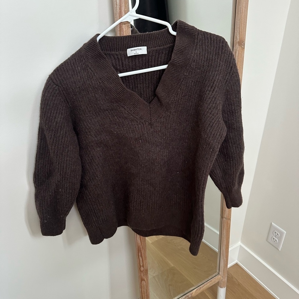 Babaton Women's Brown 100% merino wool Sweater - Picture 2 of 5